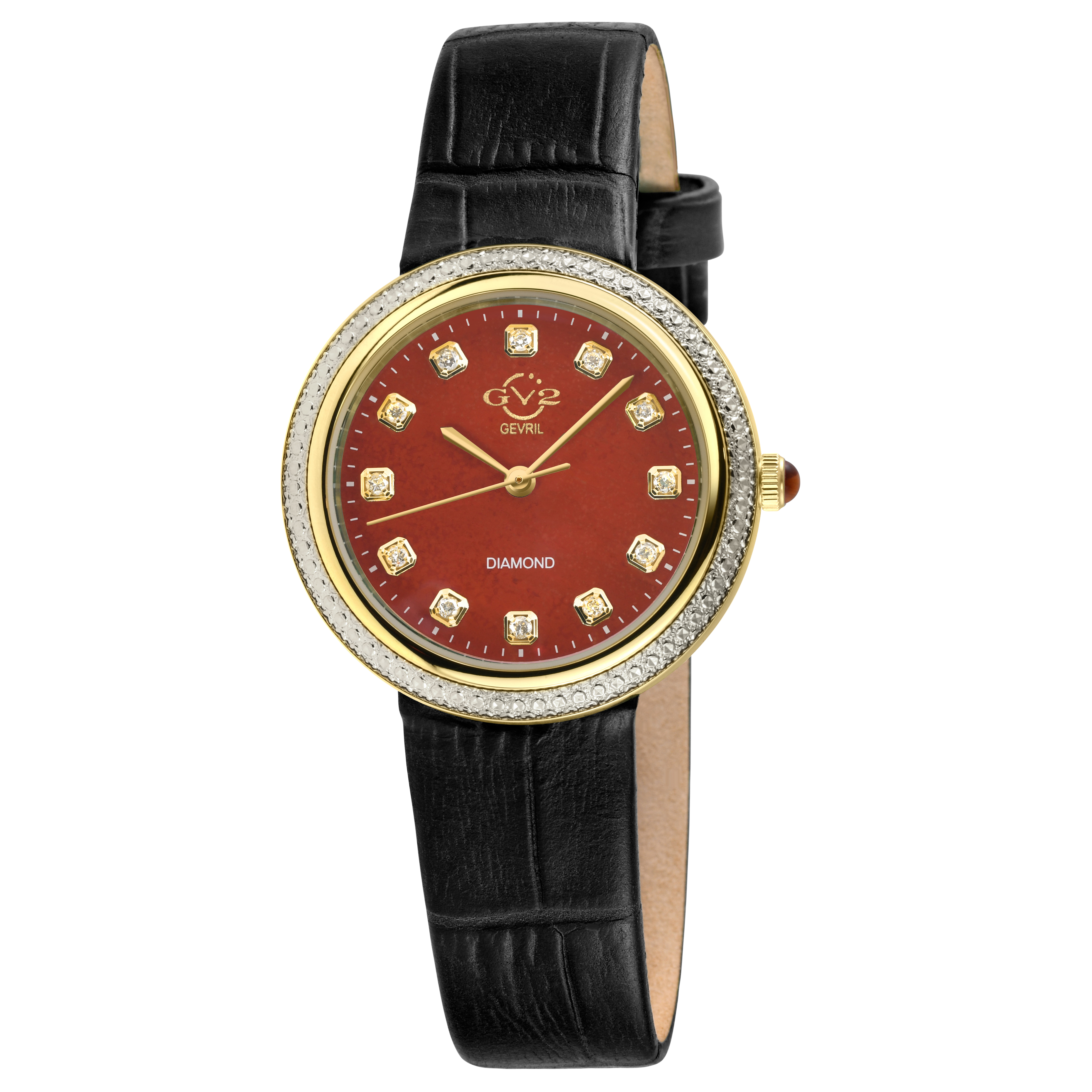 GV2 Arezzo Diamond - Red Jasper - Gevril GV2 Arezzo Diamond - Red Jasper - Gevril