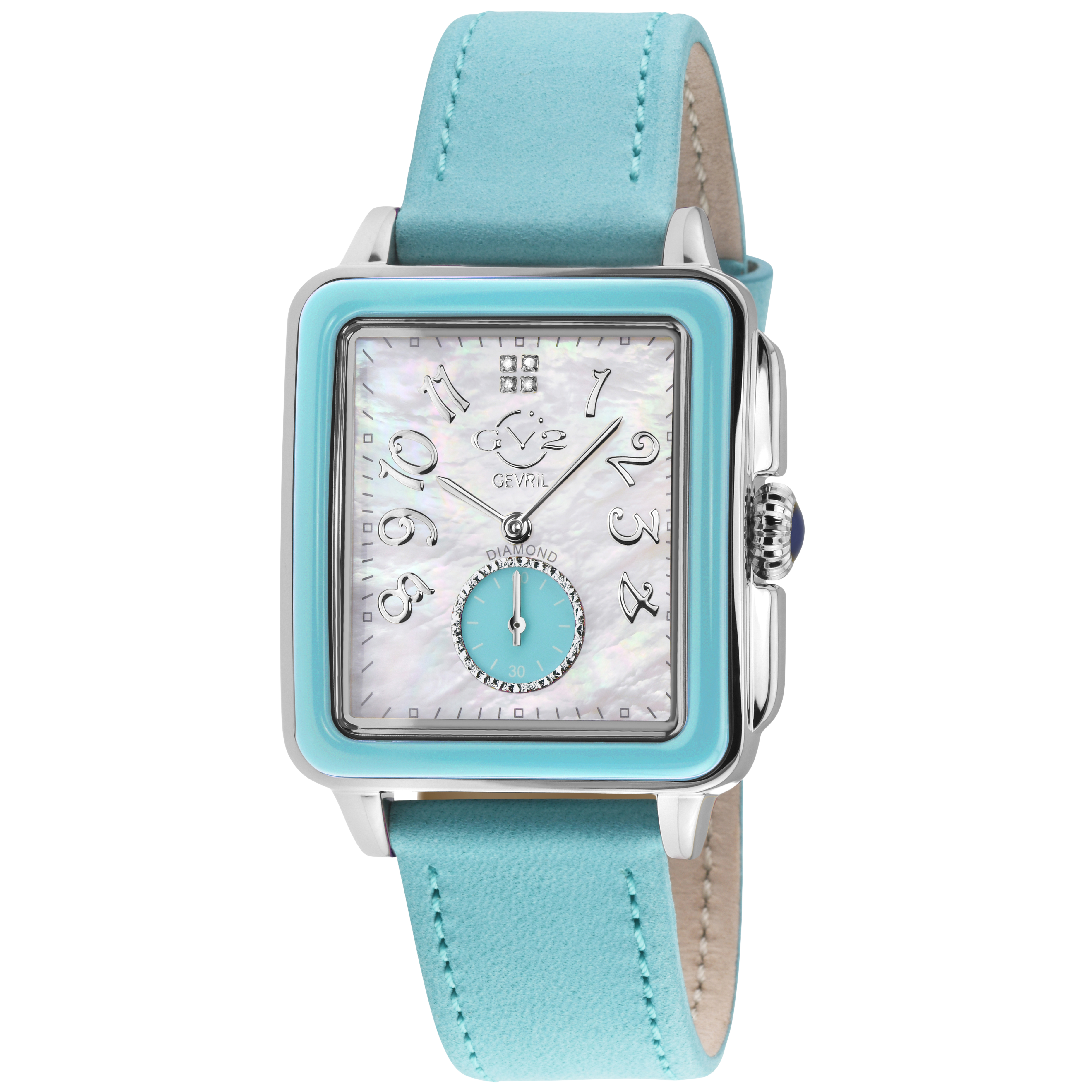 Gevril GV2 Bari Viva Tank Watch Women 32mm Dial Steel Diamond Rectangle Leather GV2 Bari Diamond - Gevril main image 3