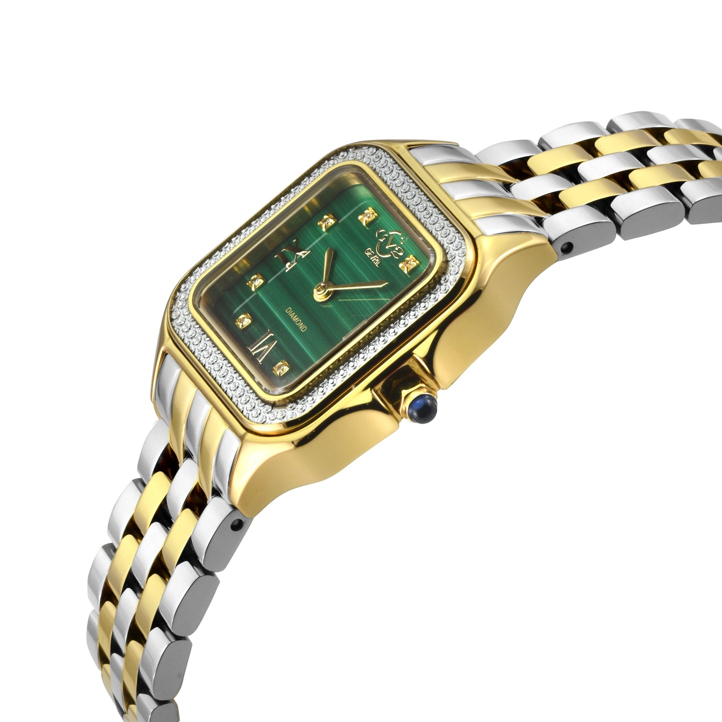 Gevril-Luxury-Swiss-Watches-GV2 Milan Diamond Swiss Quartz - Malachite-