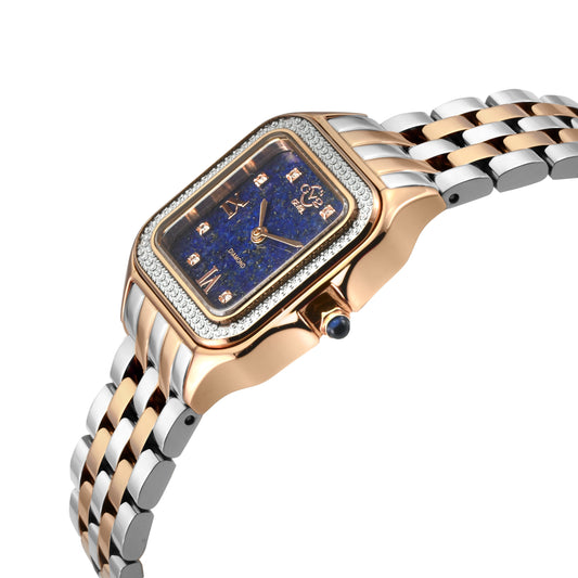 Gevril-Luxury-Swiss-Watches-GV2 Milan Diamond Swiss Quartz Stone dial Edition - Blue Lapis-