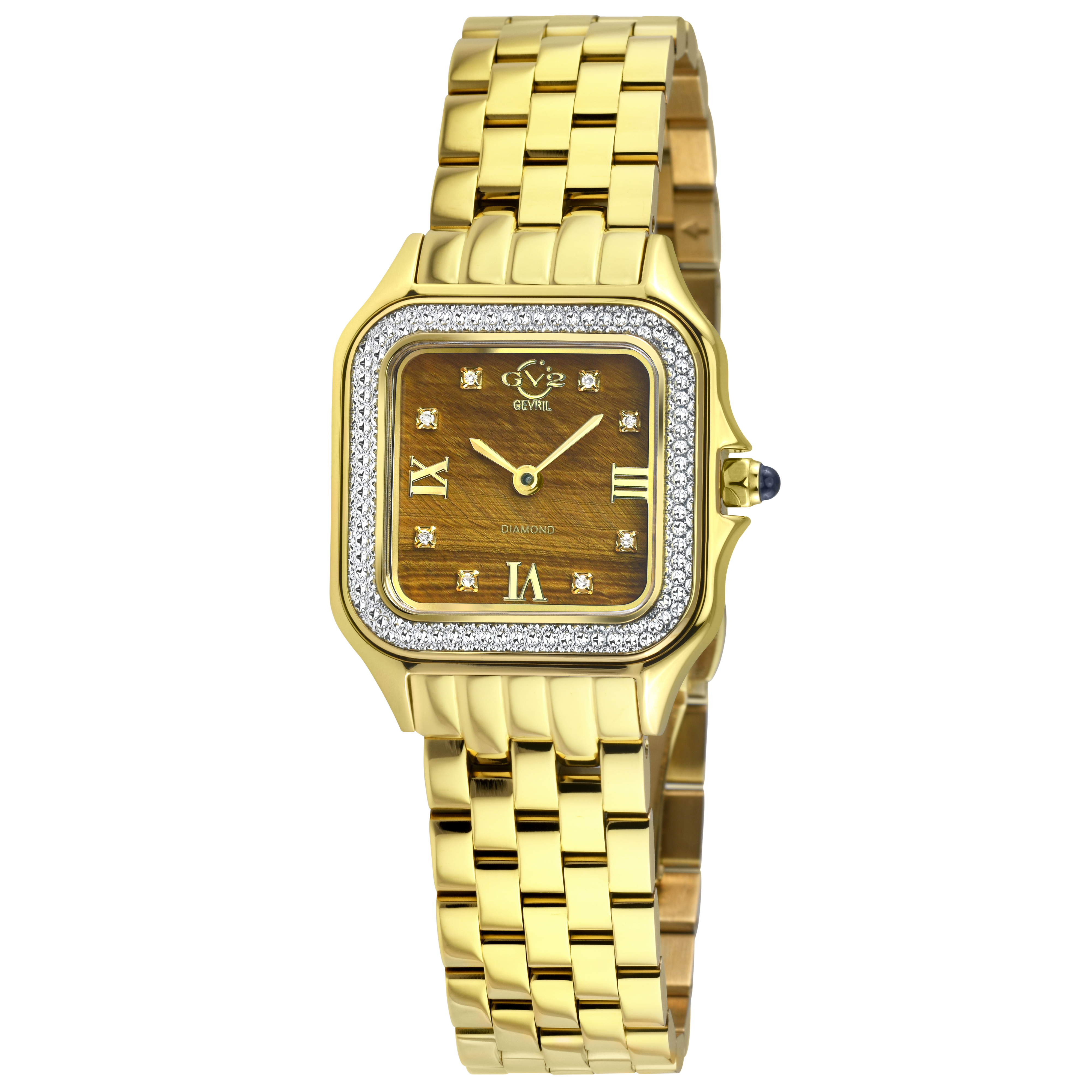 GV2 Milan Diamond Swiss Quartz Stone dial Edition - Tiger Eye - Gevril