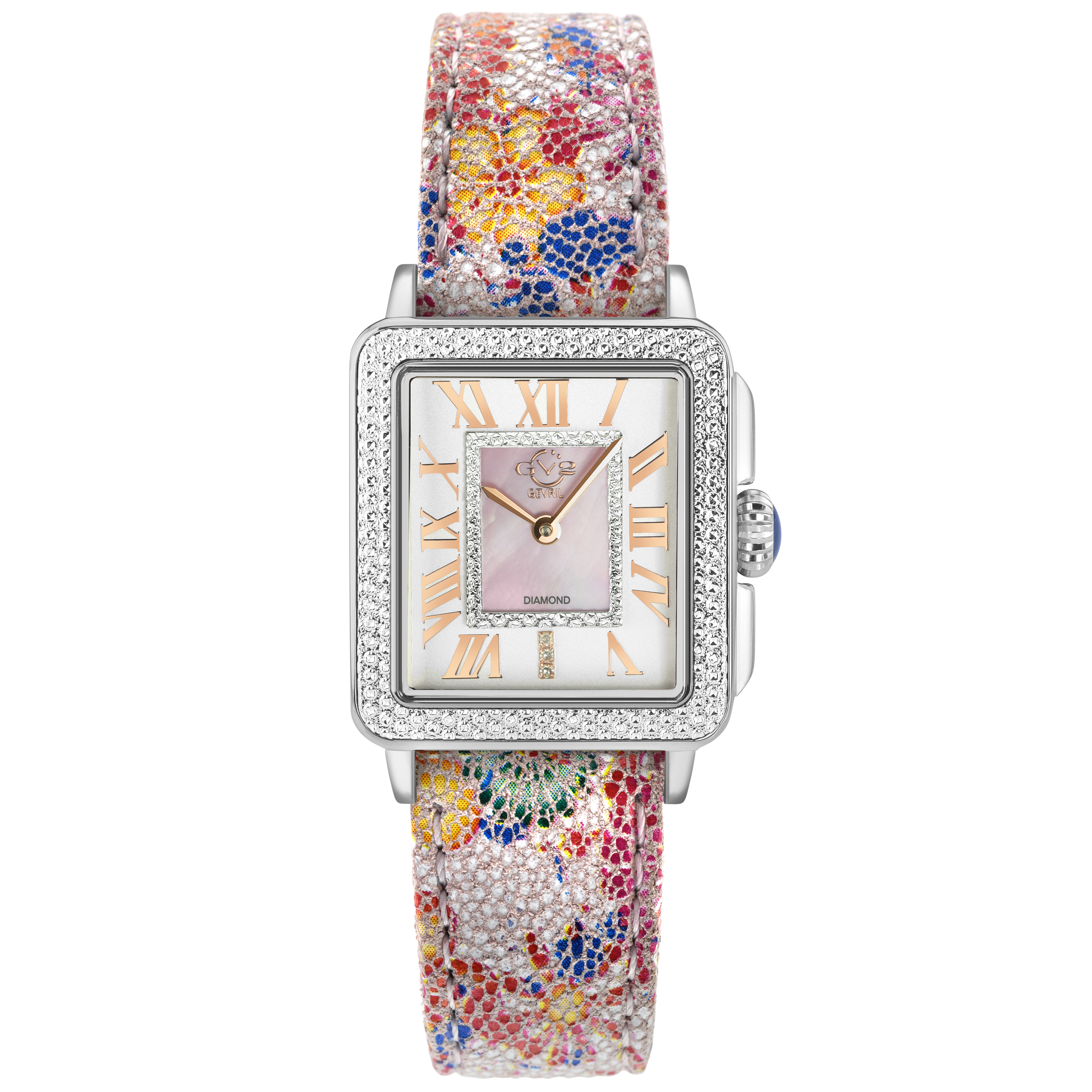GV2 Padova Diamond - Floral Strap - Gevril GV2 Padova Diamond - Floral Strap - Gevril