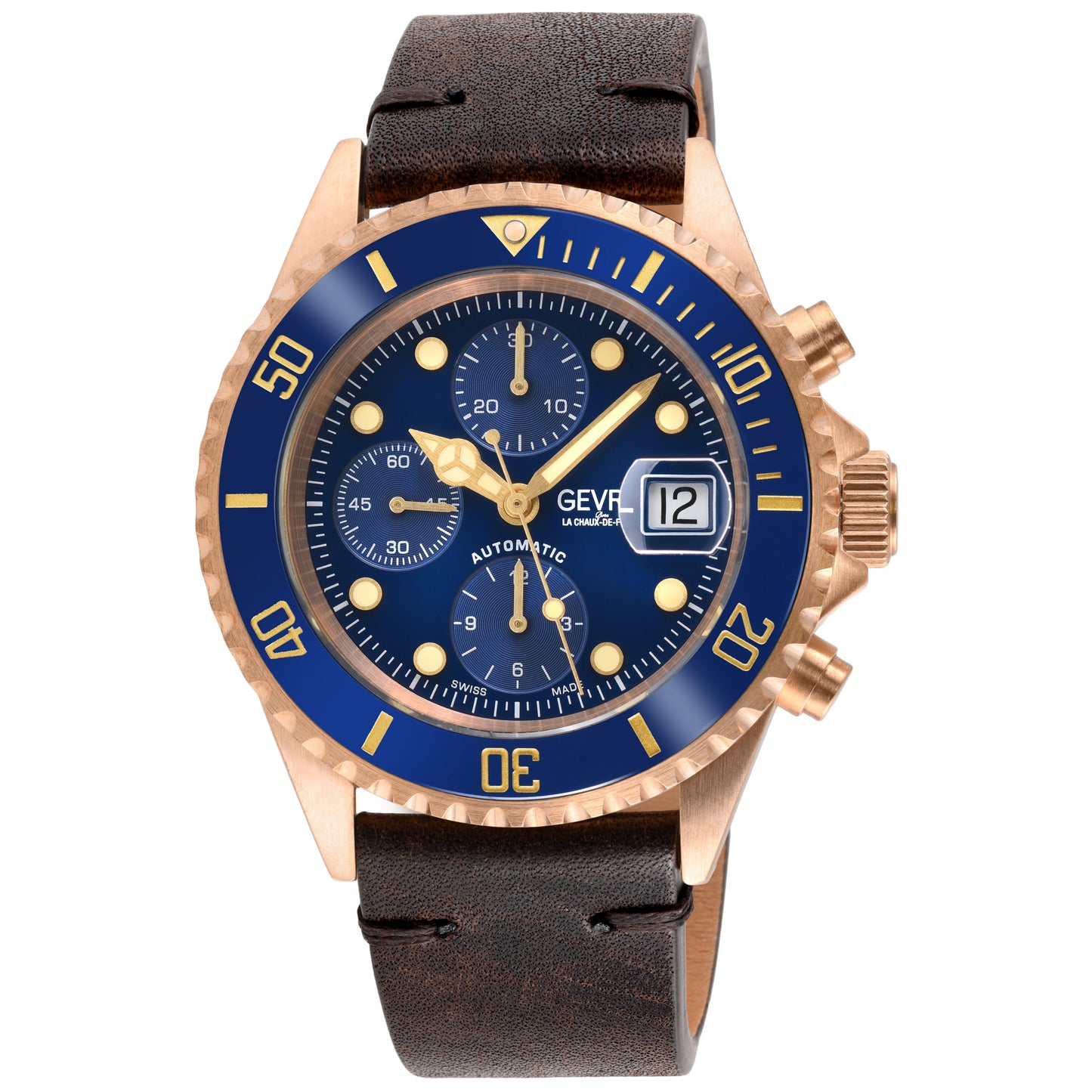 Gevril-Luxury-Swiss-Watches-Gevril Wall Street Chronograph - Bronze-