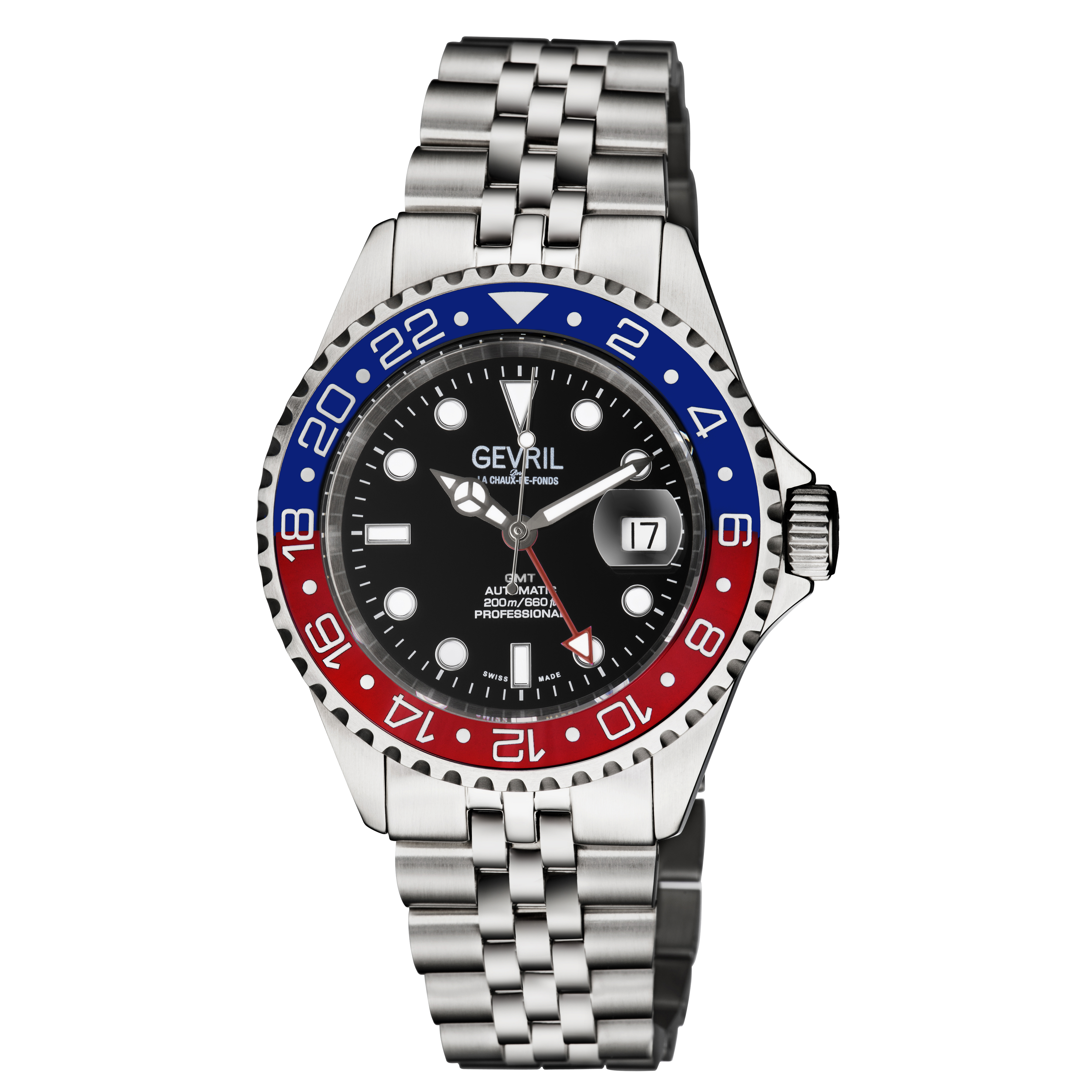 Gevril Wall Street - GMT Ceramic Bezel