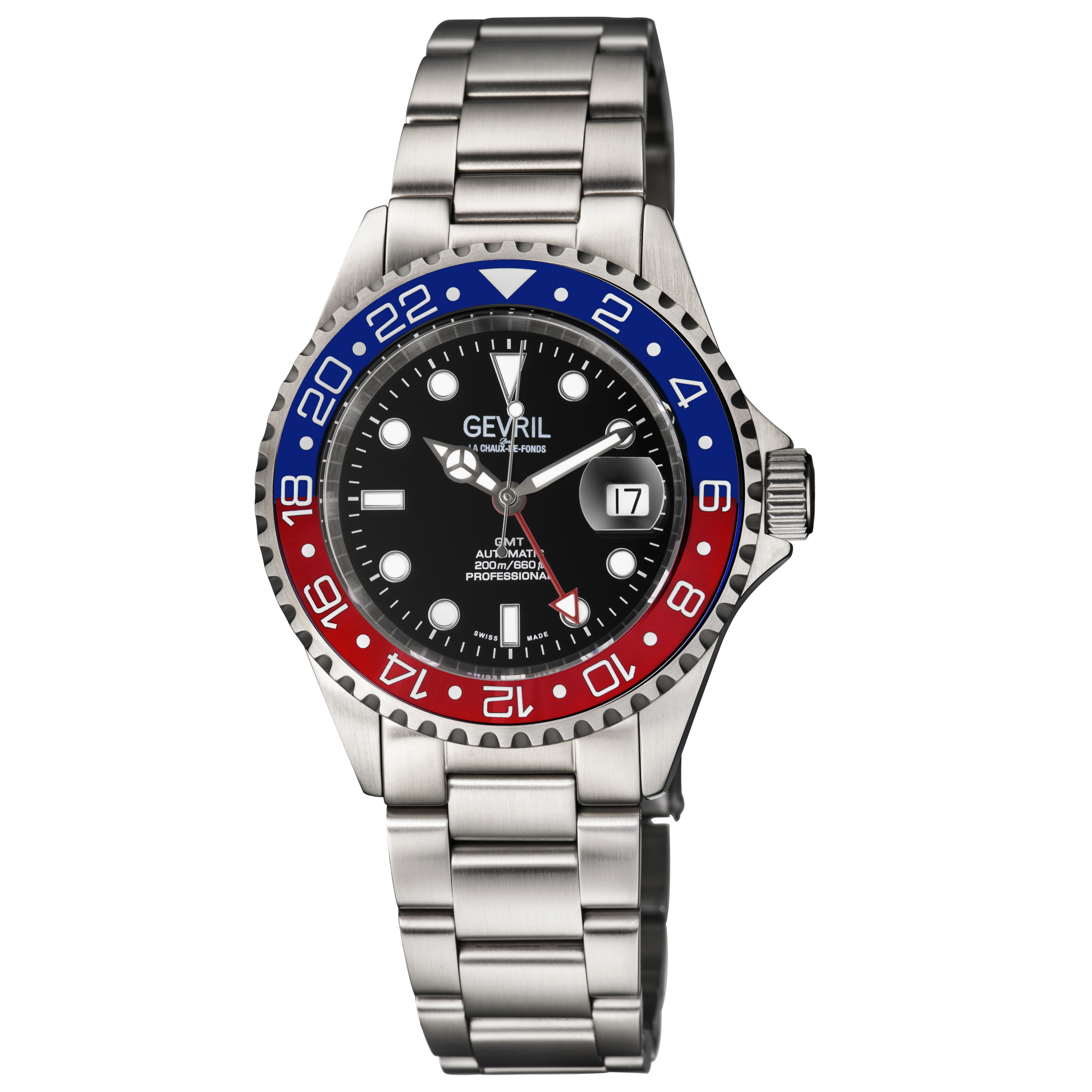 Gevril Wall Street - GMT Ceramic Bezel