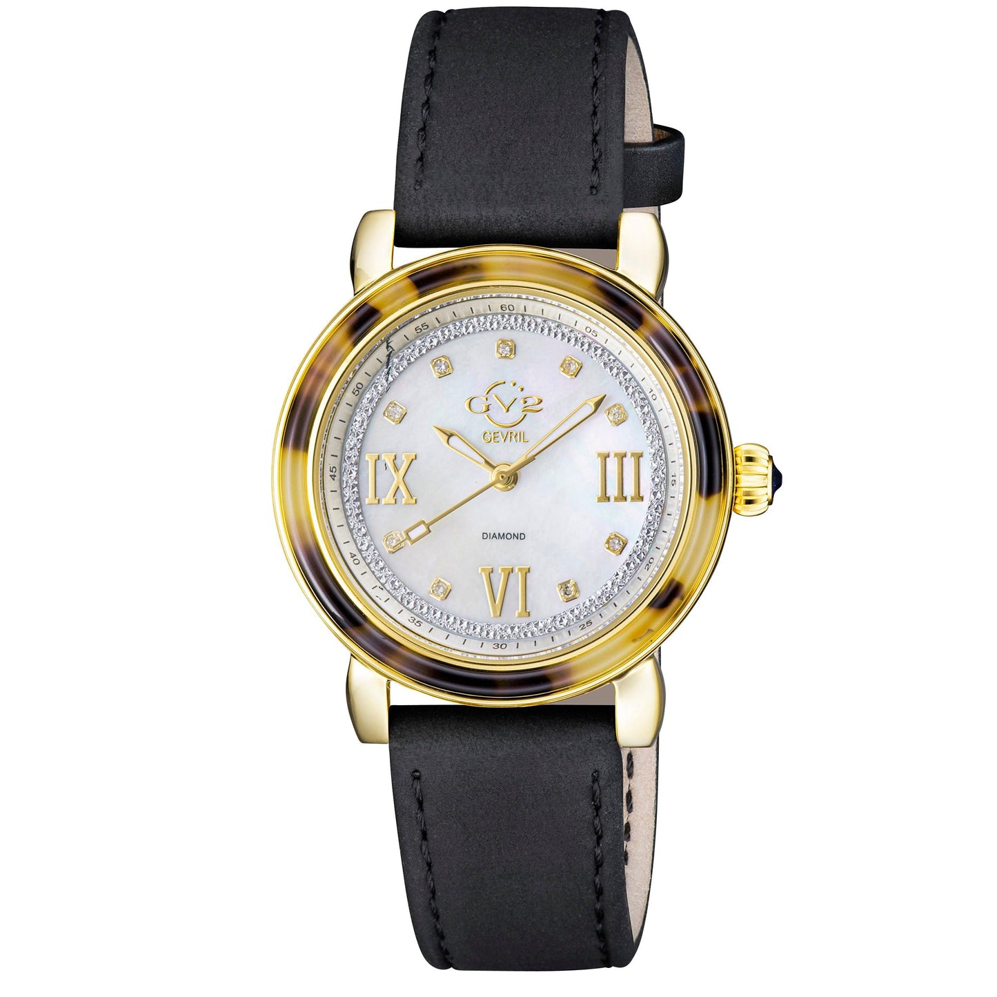 Gevril-Luxury-Swiss-Watches-GV2 Marsala Tortoise Diamond-
