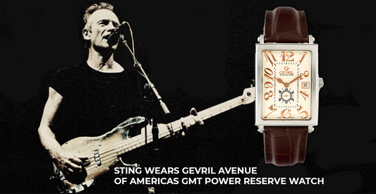 Sting Wears Gevril Avenue of Americas GMT Power Reserve Watch