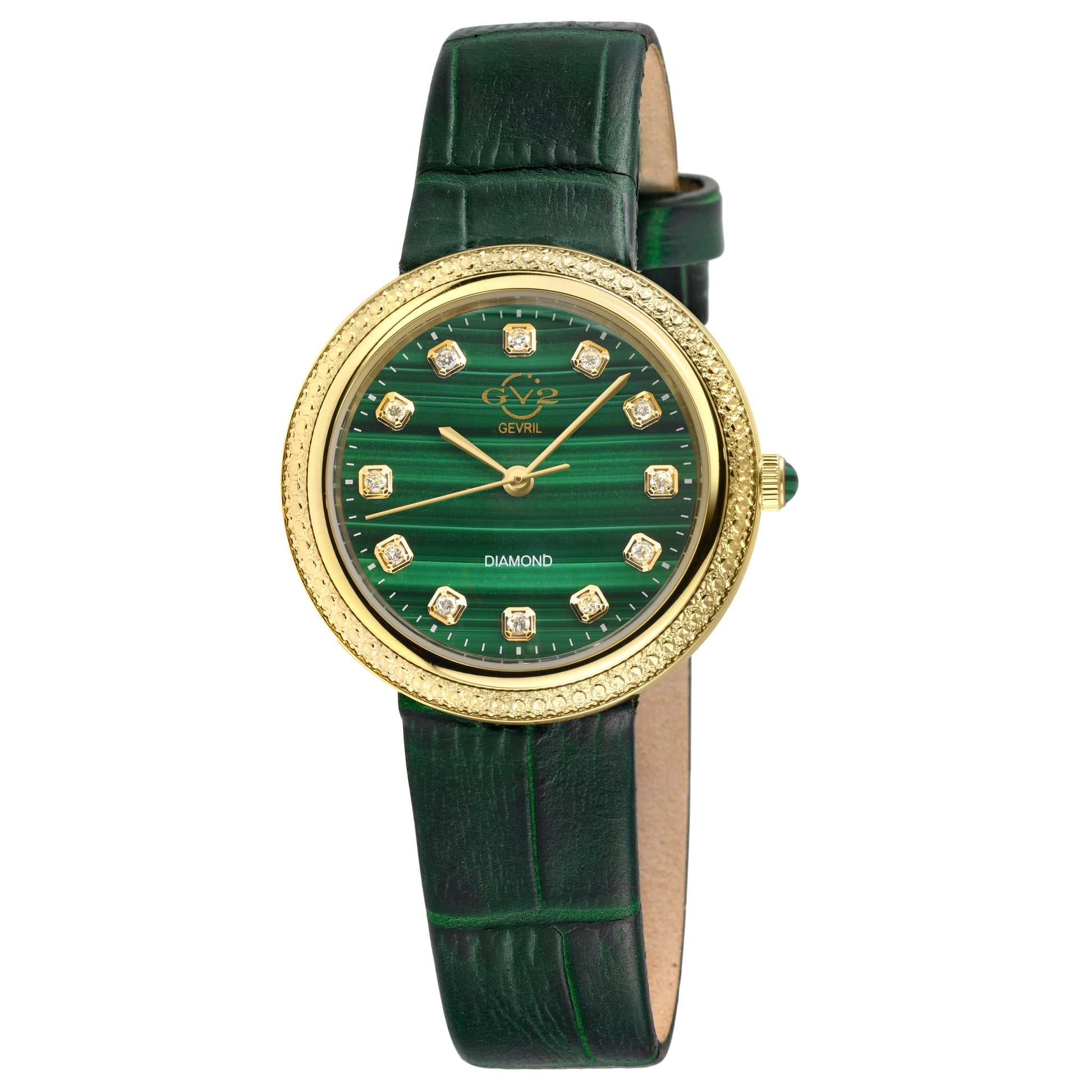 Gevril-Luxury-Swiss-Watches-GV2 Arezzo Diamond - Malachite-13302