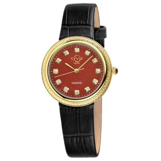 Gevril-Luxury-Swiss-Watches-GV2 Arezzo Diamond - Red Jasper-