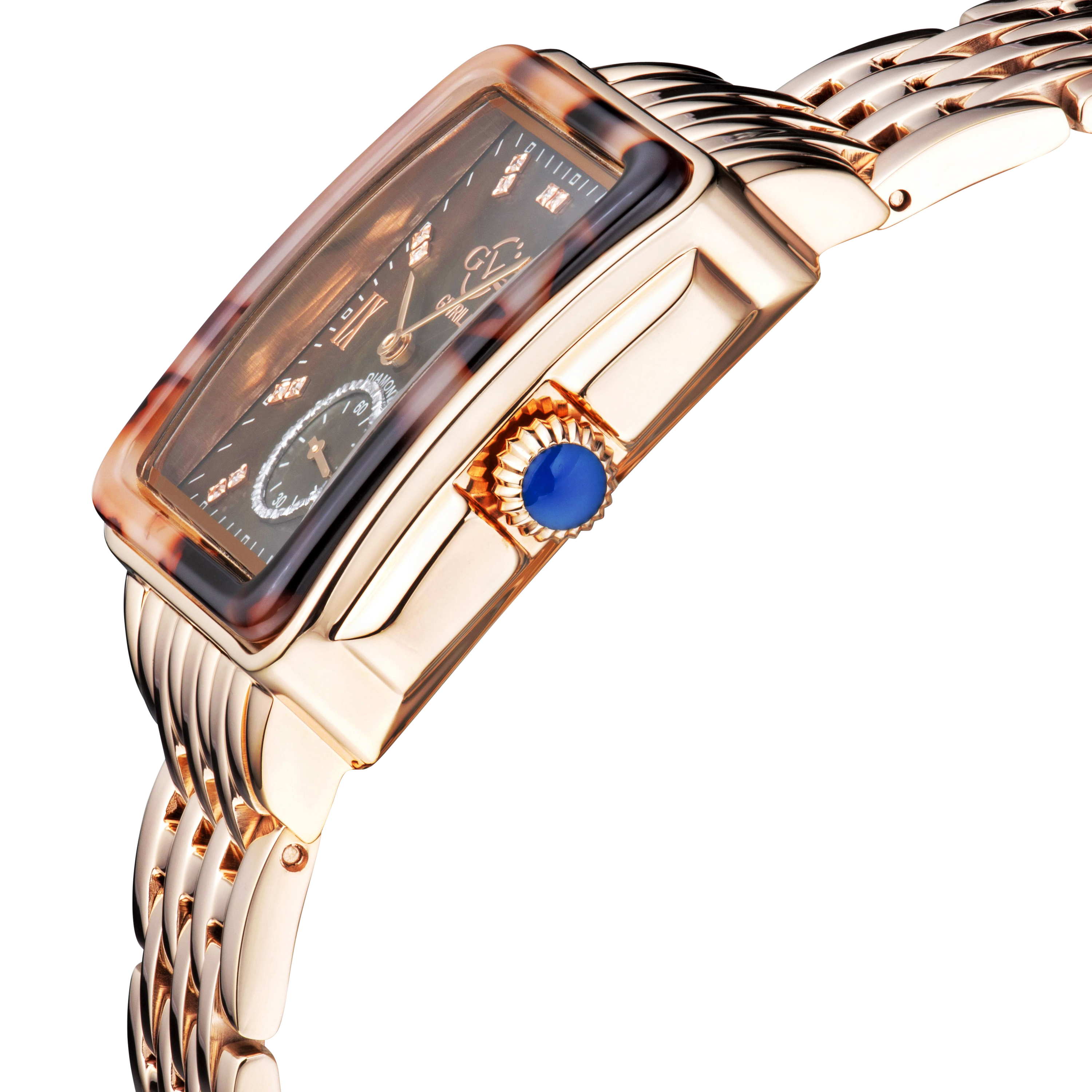 GV2 by Gevril Bari Tortoise Swiss Quartz Diamond Two Tone Bracelet Watch Limited GV2 Bari Diamond - Gevril main image 4