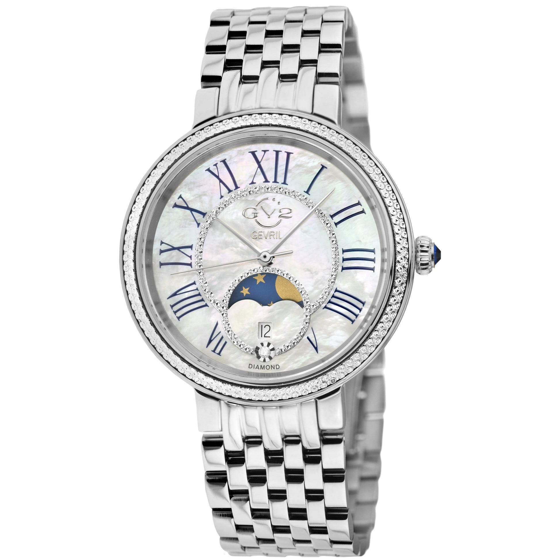Gevril-Luxury-Swiss-Watches-GV2 Genoa Diamond - Moon Phase-