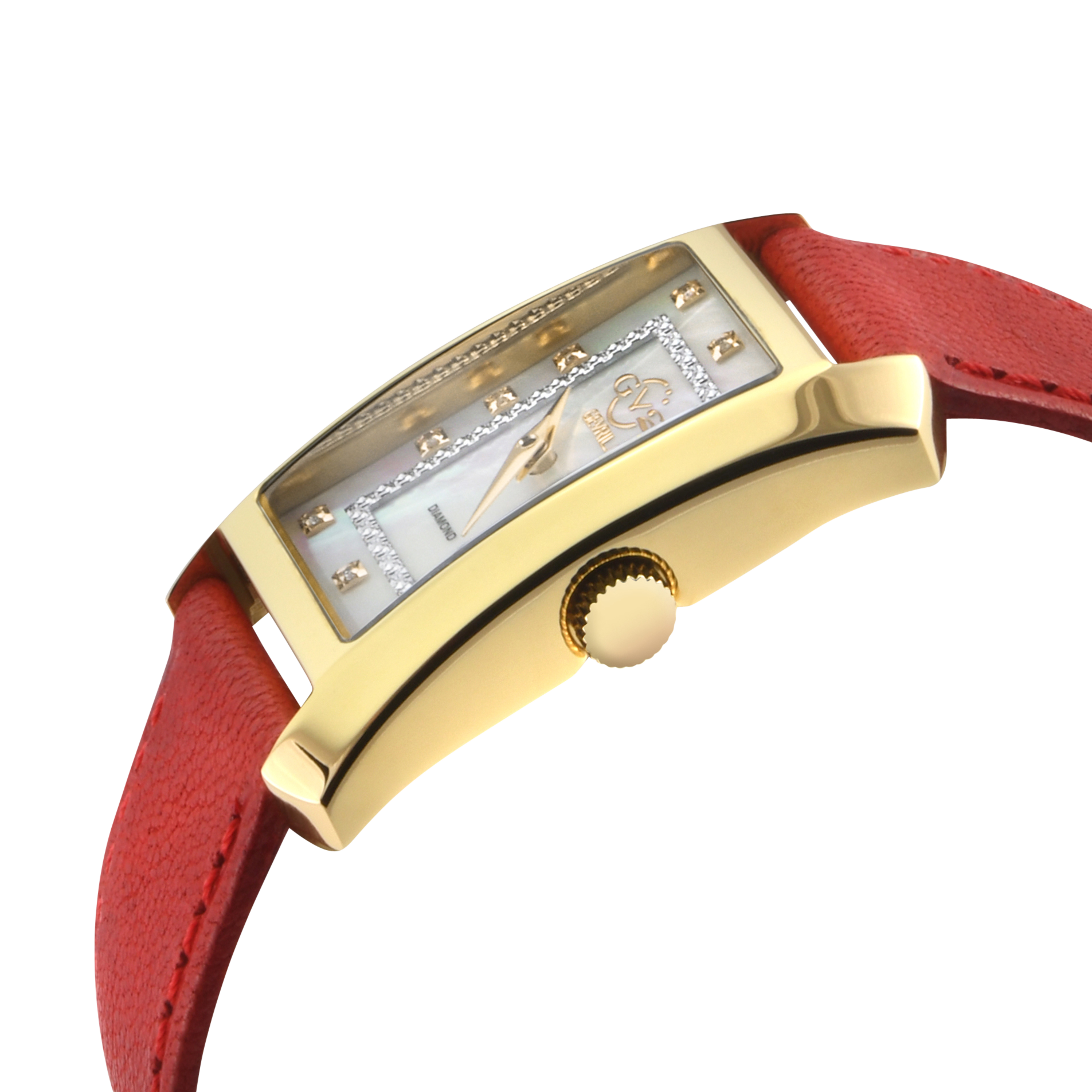GV2 by Gevril Women\'s Watch 14201-2 Swiss Quartz Gold Red Leather Strap 36mm GV2 Luino - Gevril main image 2