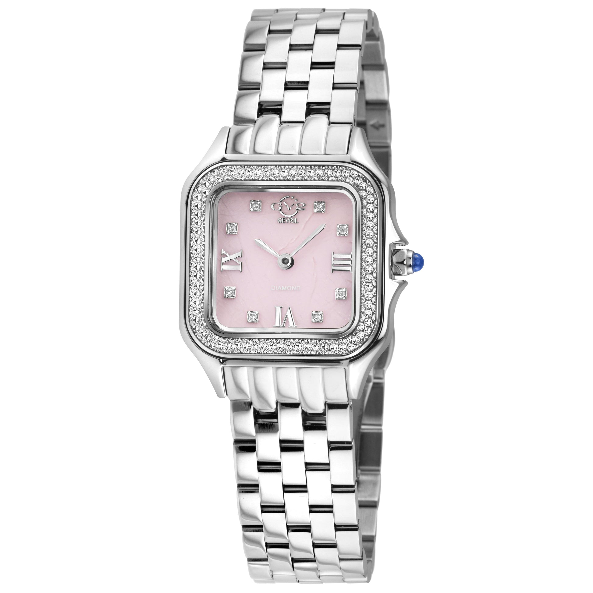 Gevril-Luxury-Swiss-Watches-GV2 Milan Diamond Swiss Quartz - Rose Quartz-