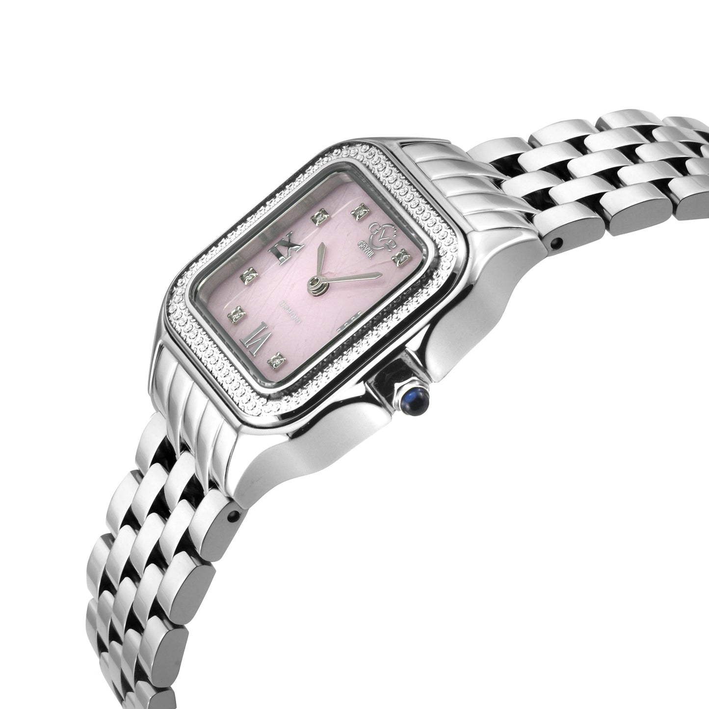 Gevril-Luxury-Swiss-Watches-GV2 Milan Diamond Swiss Quartz Stone dial Edition - Rose Quartz-