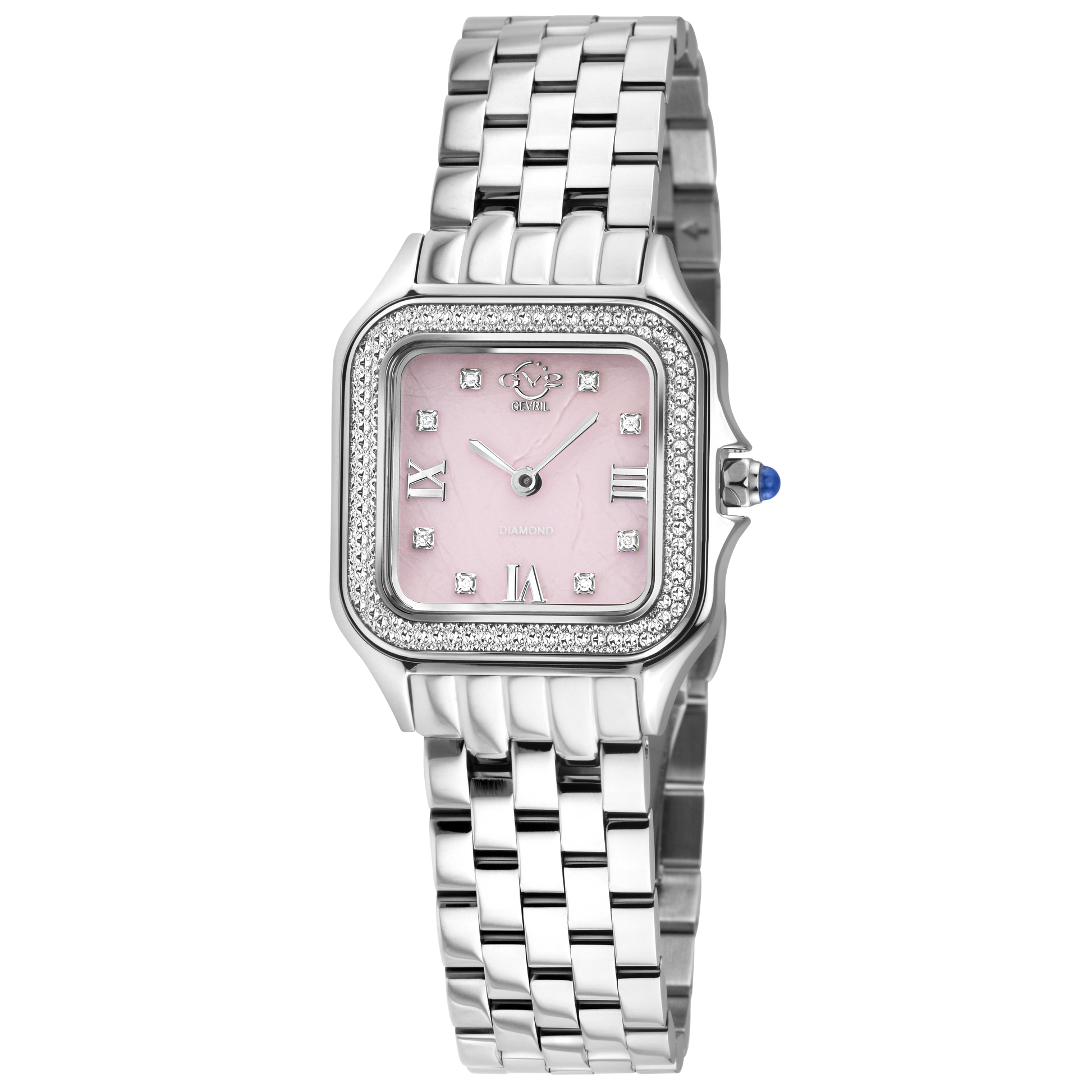 GV2 Milan Diamond Swiss Quartz Stone dial Edition - Rose Quartz