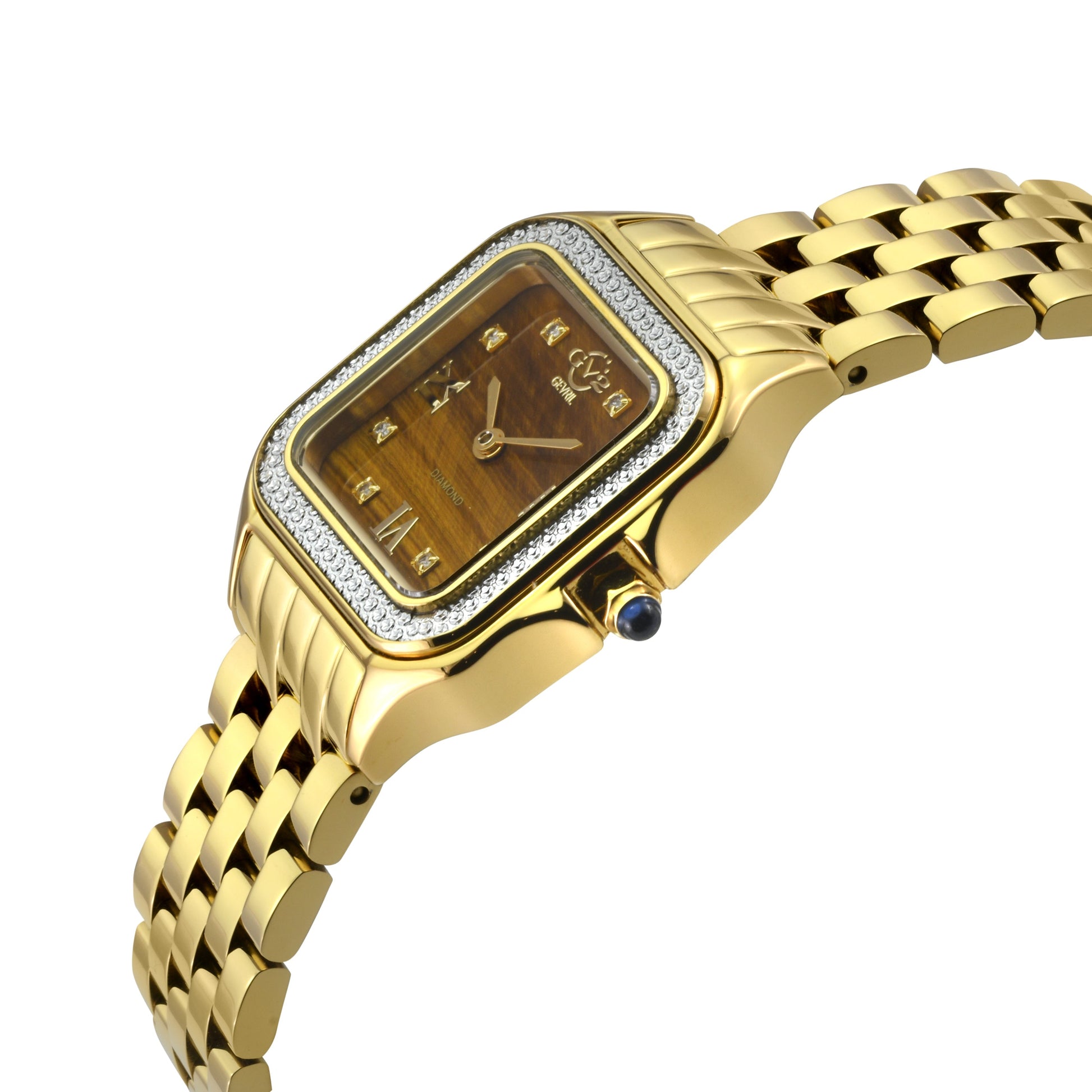 Gevril-Luxury-Swiss-Watches-GV2 Milan Diamond Swiss Quartz - Tiger Eye-