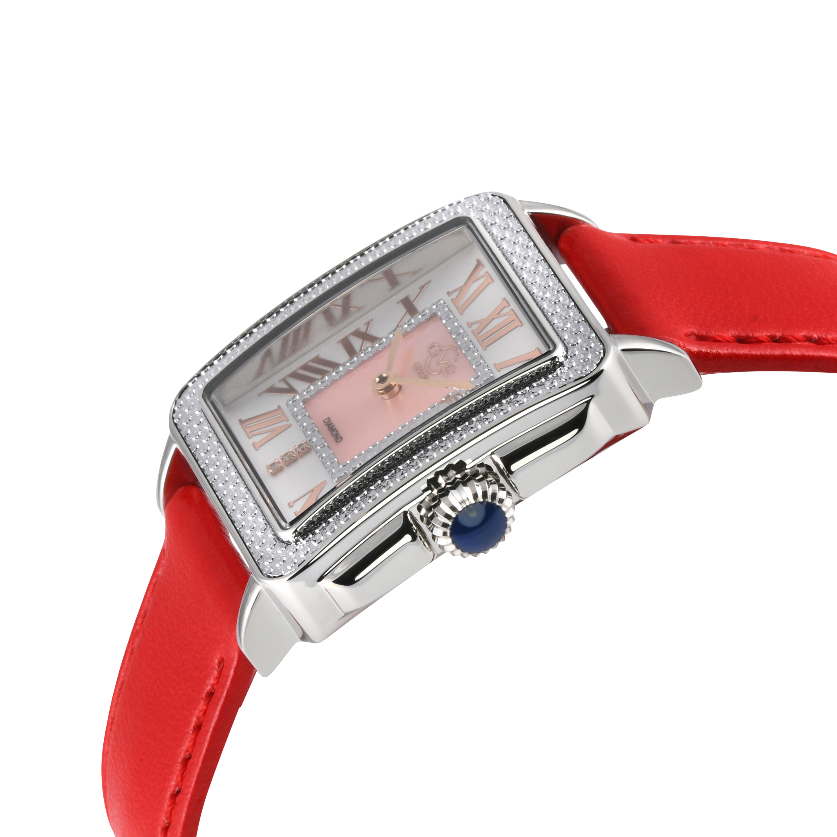 Dedia Diamond‎ Watch Women Analog 26MM Black Dial Red Leather Bands NEW Battery Adrienne-Vittadini-Diamond-  main image 2