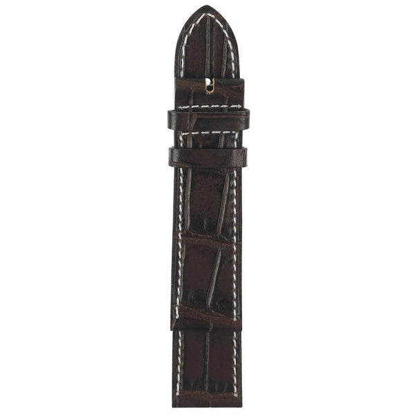 Gevril 21mm Stitched Alligator Pattern Leather Strap
