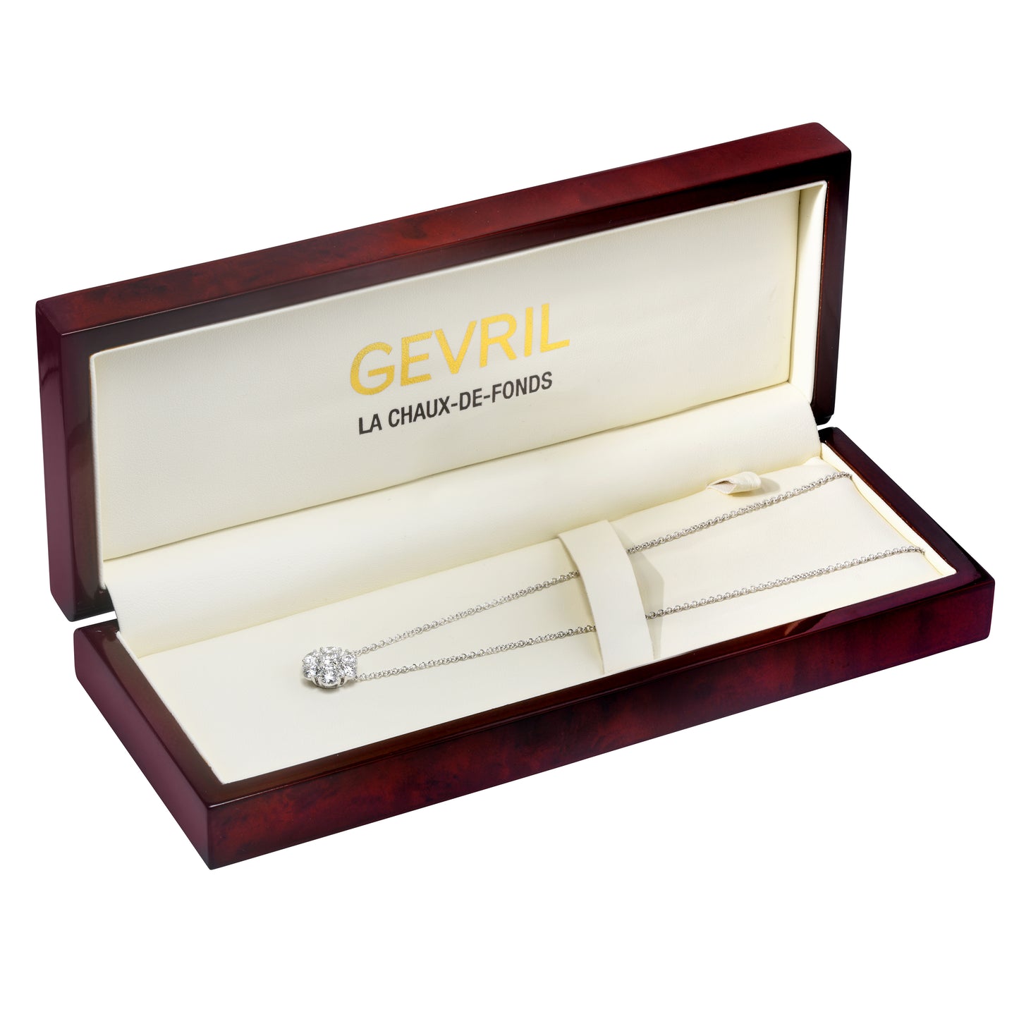 Gevril-Luxury-Swiss-Watches-Gevril Airolo Diamond Pendant in 14K White Gold – 2.10 CTW of Brilliant E/VVS1 Diamonds-