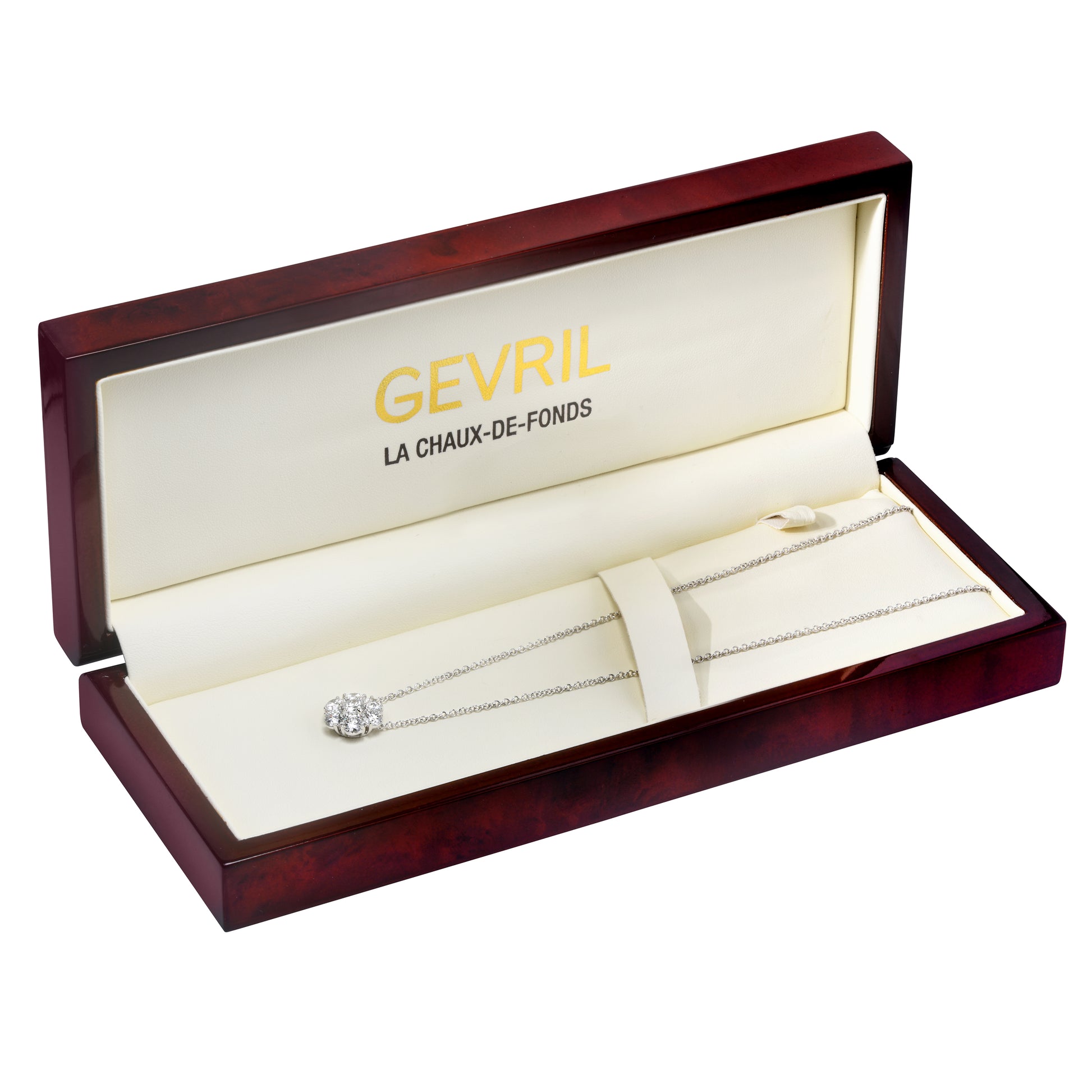 Gevril-Luxury-Swiss-Watches-Gevril Airolo Diamond Pendant in 14K White Gold – 2.10 CTW of Brilliant E/VVS1 Diamonds-
