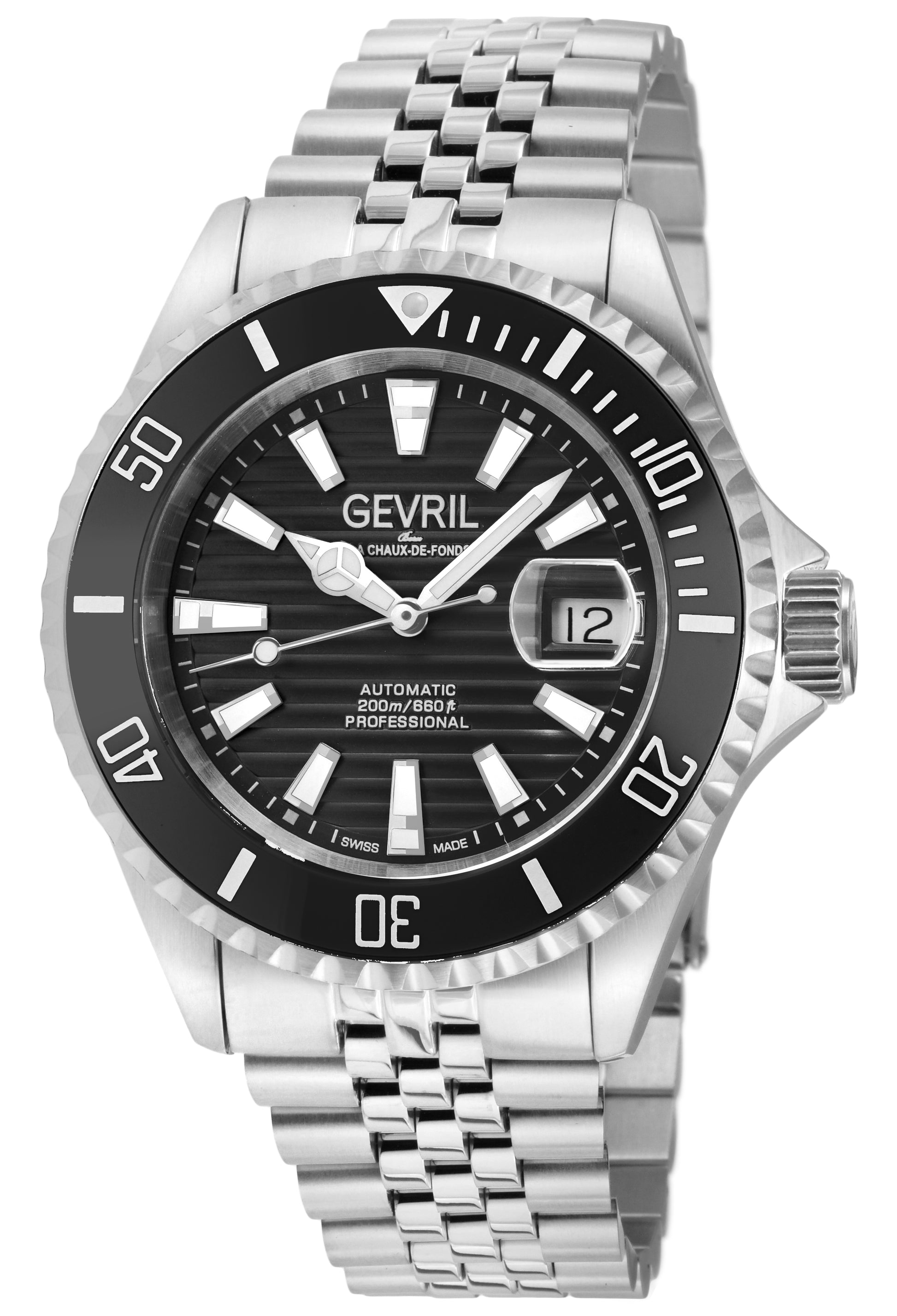 Gevril-Luxury-Swiss-Watches-Gevril Chambers Automatic - Ceramic Bezel-