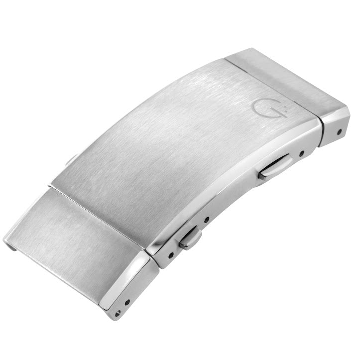 Gevril-Luxury-Swiss-Watches-Gevril Hudson Yards 19mm Brushed Stainless Steel Expandable Fold Over Clasp With Push Button-