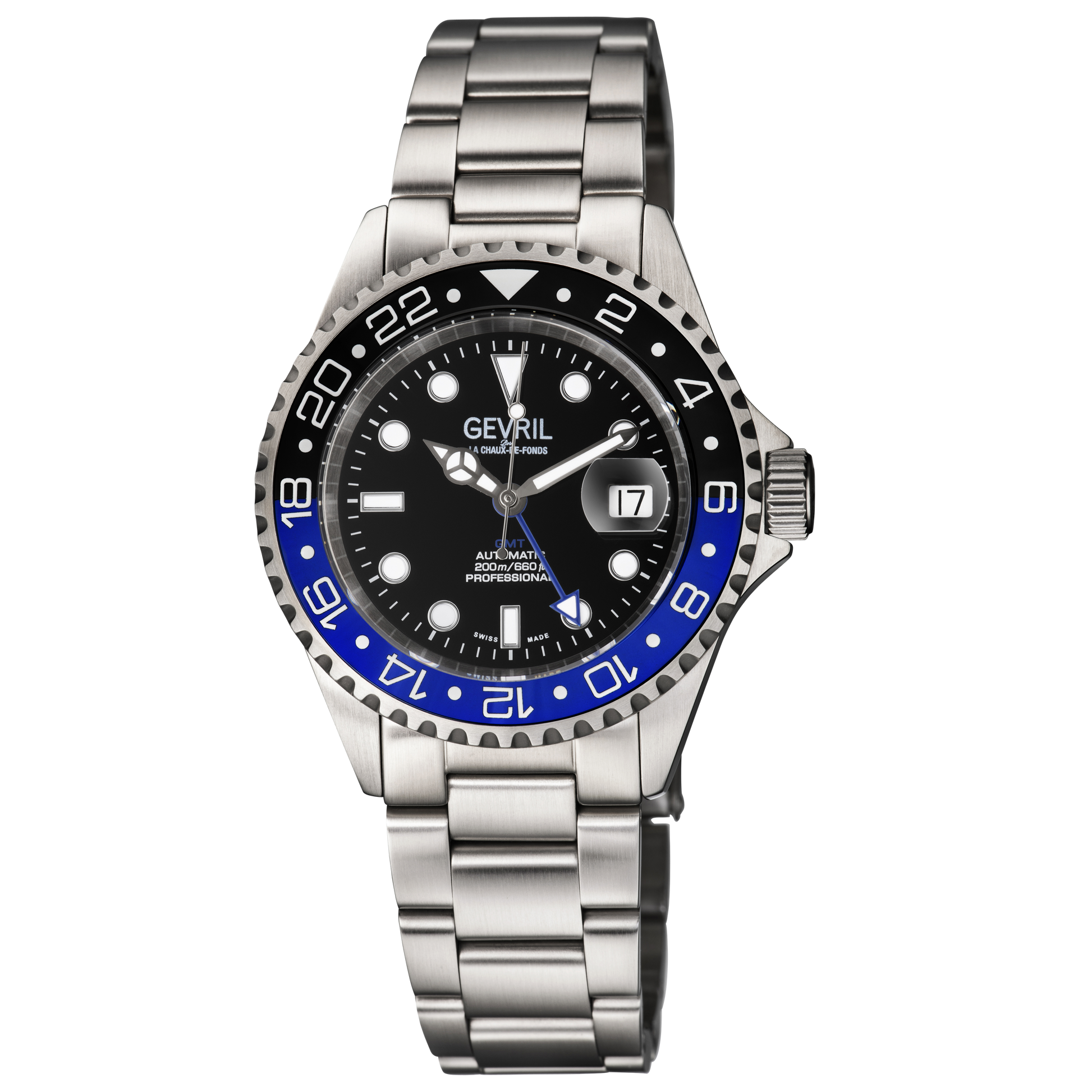 Gevril Wall Street - GMT Ceramic Bezel