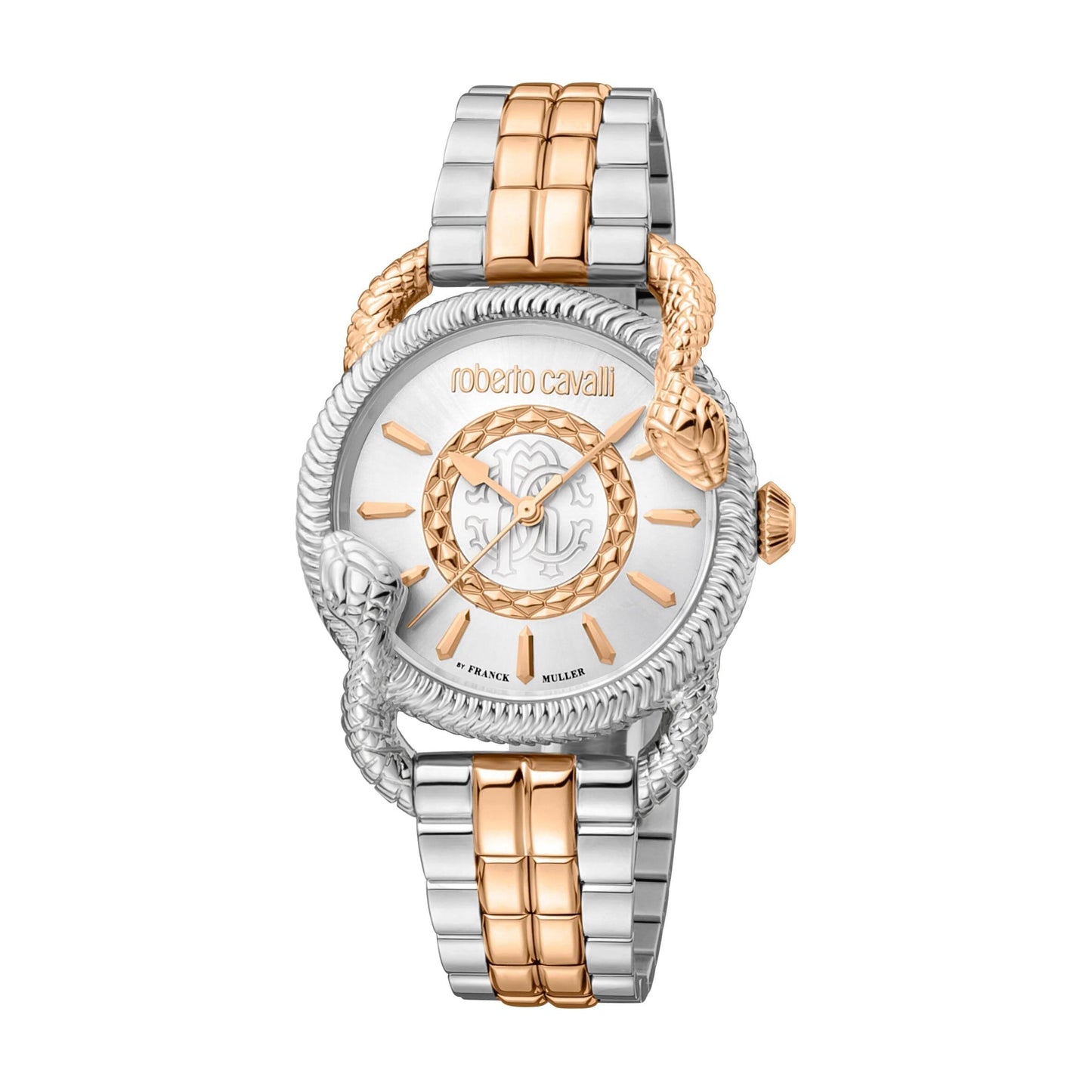 Gevril-Luxury-Swiss-Watches-Roberto Cavalli by Franck Muller Women's Two Tone Silver & Rose Gold Quartz Watch-