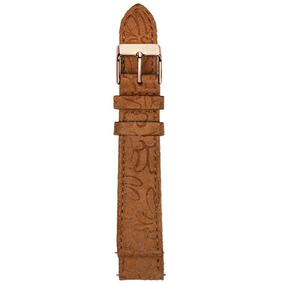Gevril-Luxury-Swiss-Watches-GV2 18mm Floral Embossed Suede Leather Strap-GV218.15.19.4