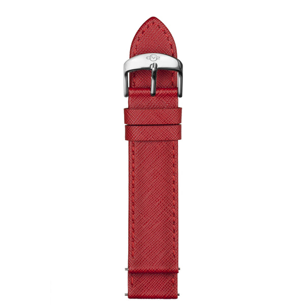 GV2 18mm Quick Release Handmade Saffiano Leather Strap with Tang Buckle