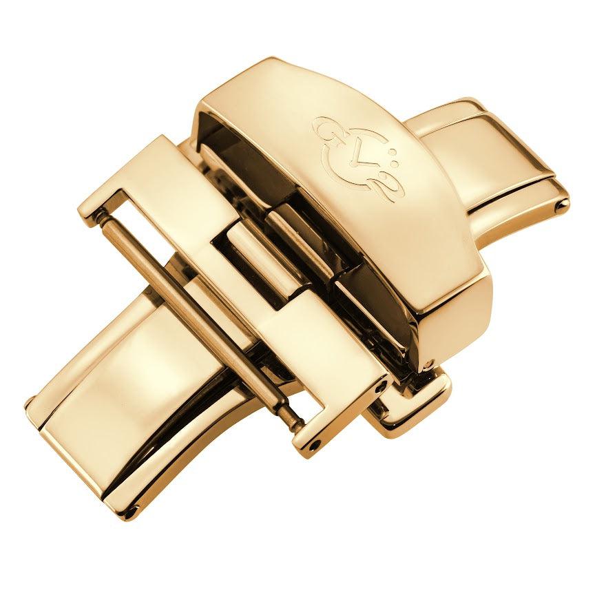 Gevril-Luxury-Swiss-Watches-GV2 22mm Polished Stainless Steel Deployment Buckle Clasp With Push Button-GV222.1.9.4
