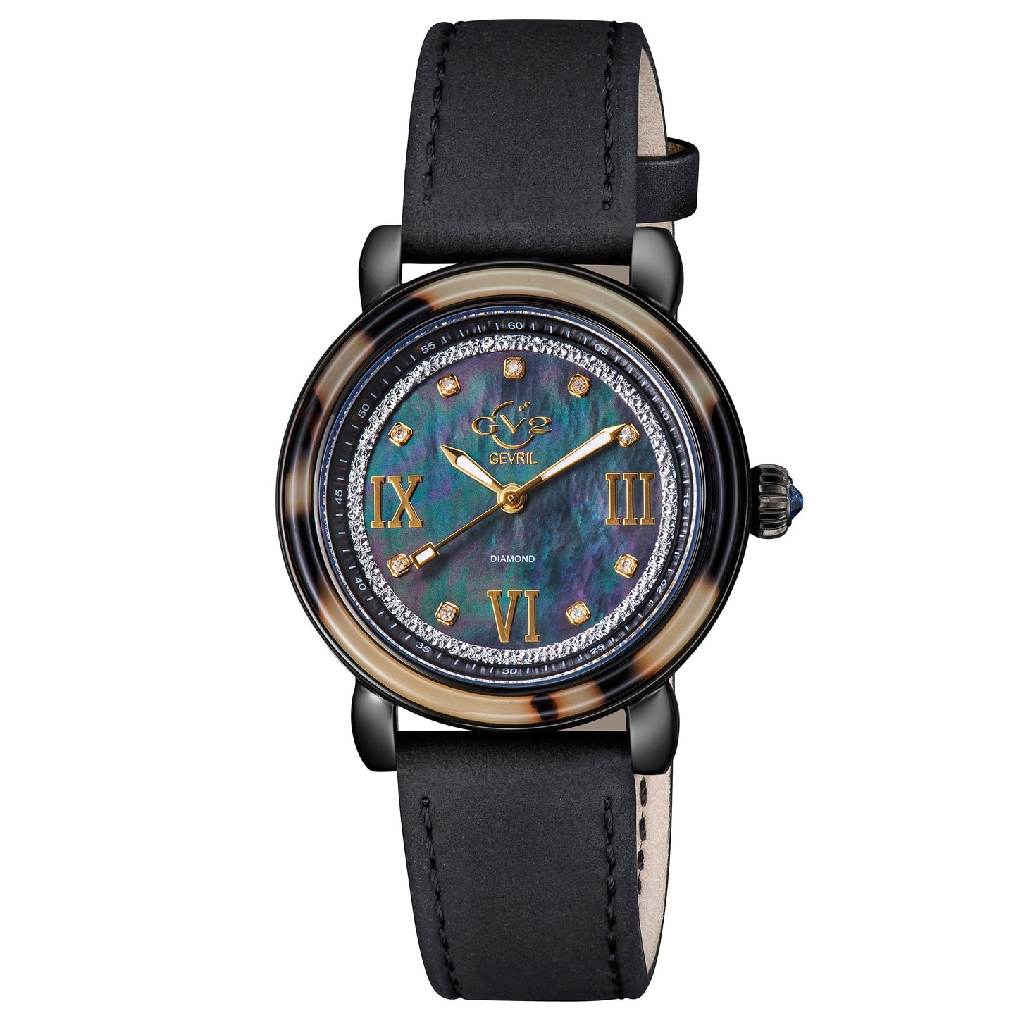 Gevril-Luxury-Swiss-Watches-GV2 Marsala Tortoise Diamond-9852