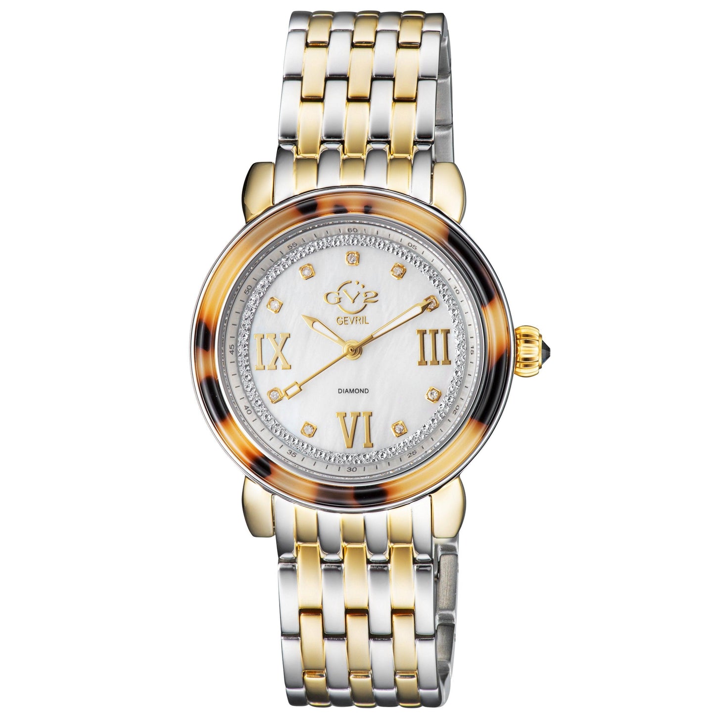 Gevril-Luxury-Swiss-Watches-GV2 Marsala Tortoise Diamond-9854B