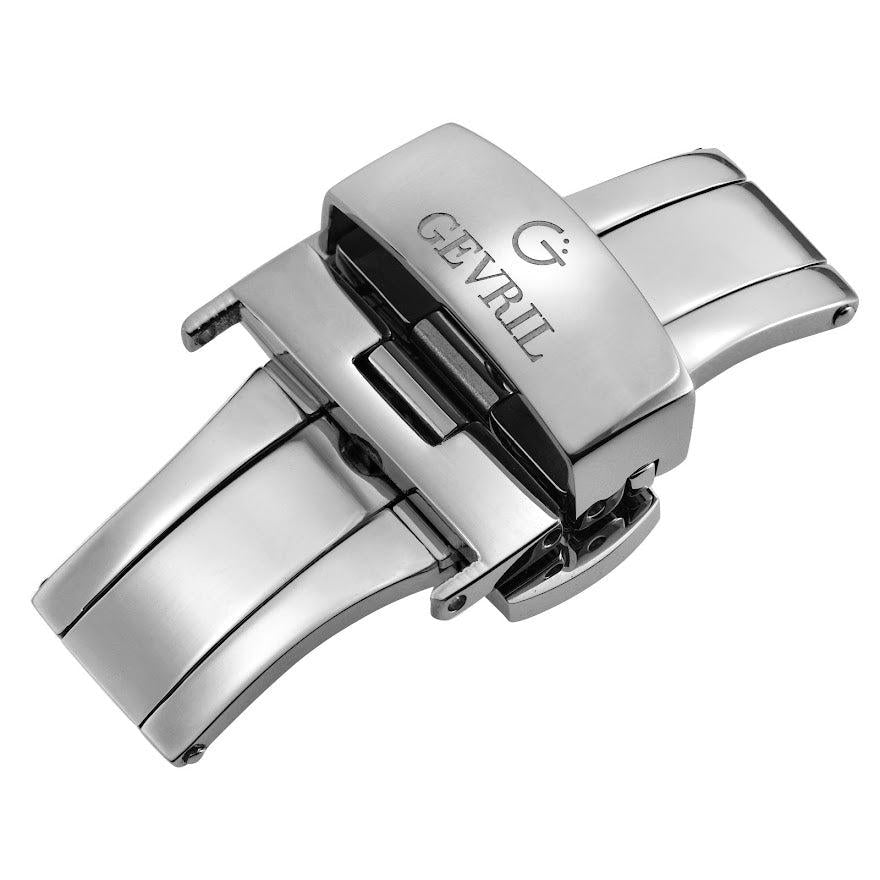 Gevril-Luxury-Swiss-Watches-Gevril 18mm Polished Stainless Steel Deployment Buckle Clasp With Push Button-GEV18.1.4.4
