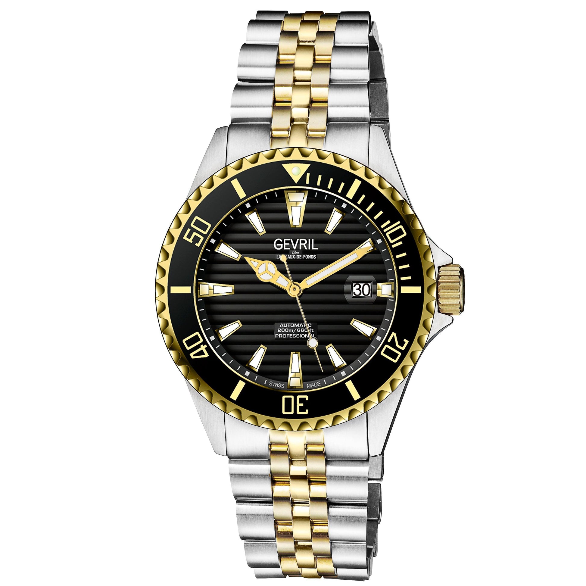 Gevril-Luxury-Swiss-Watches-Gevril Chambers Automatic - Ceramic Bezel-